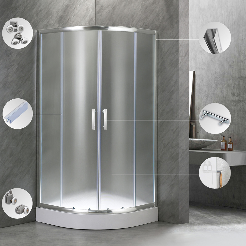 Cabină de duș curbată Leziter Spirit Matt 90x90x194 cm cu cadită acrilică