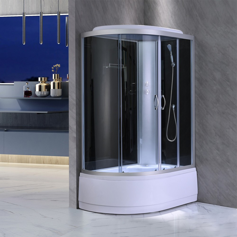 Cabină de duș Leziter Cora 120x80 cm cu tavă adâncă și instalare pe dreapta