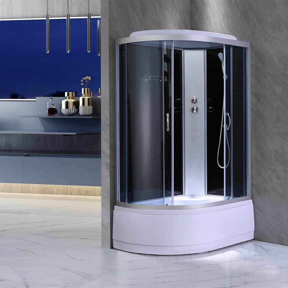 Cabină de duș Leziter Cora 120x80 cm cu tavă adâncă și instalare pe dreapta