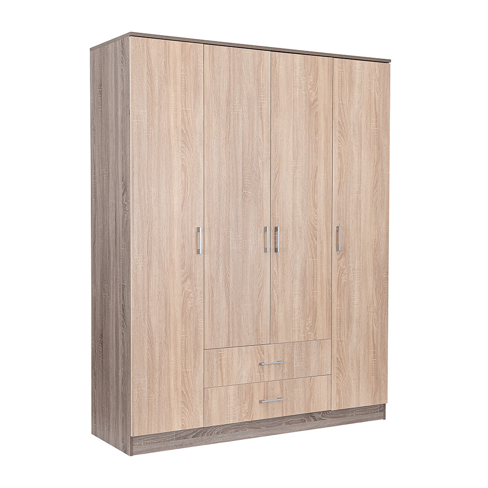 Dulap Leziter Miami 160x205 cm, stejar Sonoma/York, 11 rafturi