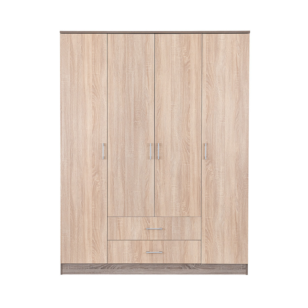 Dulap Leziter Miami 160x205 cm, stejar Sonoma/York, 11 rafturi