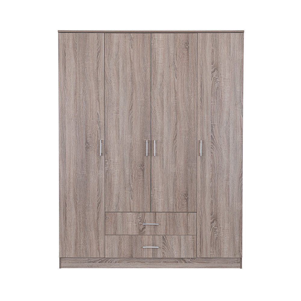 Dulap Leziter Miami 160x205 cm, stejar York, 11 rafturi si 2 sertare