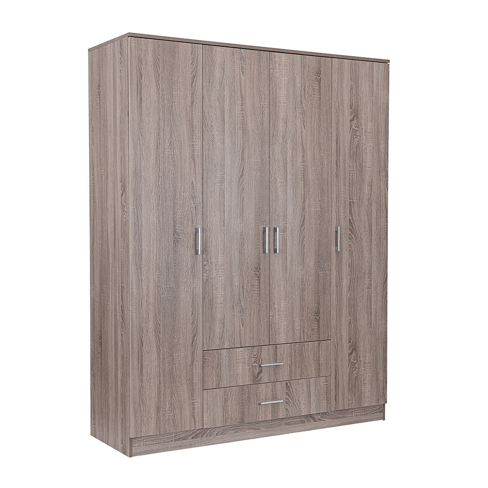 Dulap Leziter Miami 160x205 cm, stejar York, 11 rafturi si 2 sertare