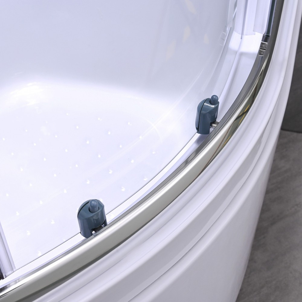 Cabină de duș Leziter Karolino 90x90 cm, neagră, cu tavă adâncă și uși glisante