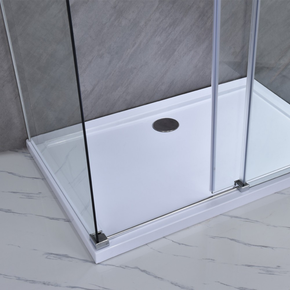 Cabină de duș asimetrică Leziter Bold-in 80x100 cm, sticlă securizată 8 mm