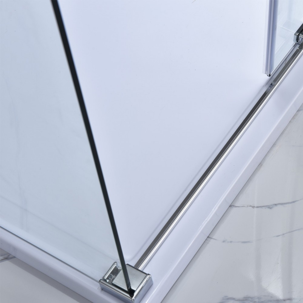 Cabină de duș asimetrică Leziter Bold-in 80x100 cm, sticlă securizată 8 mm