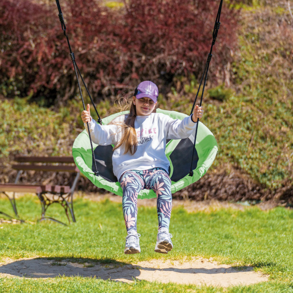 Leagăn tip cuib de barză Mirpol pentru grădină, 95 cm, verde, 150 kg
