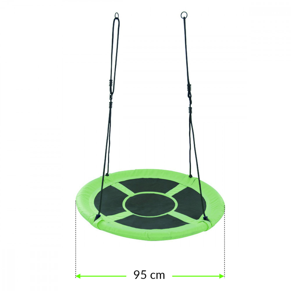 Leagăn tip cuib de barză Mirpol pentru grădină, 95 cm, verde, 150 kg
