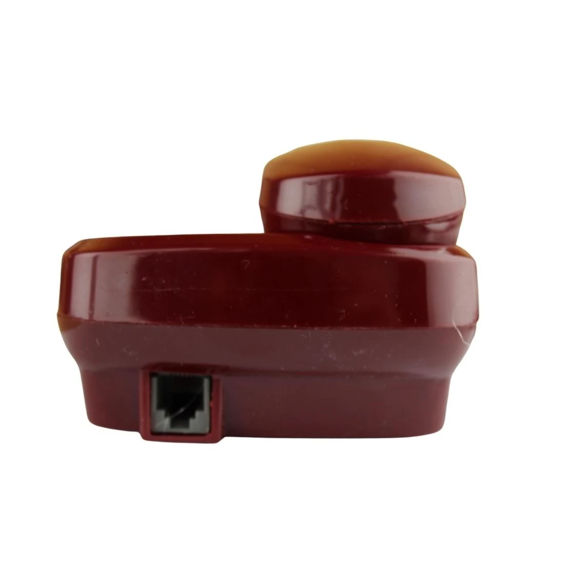 Telefon fix cu fir montabil pe perete, tastatura iluminata, redial, mute, visiniu