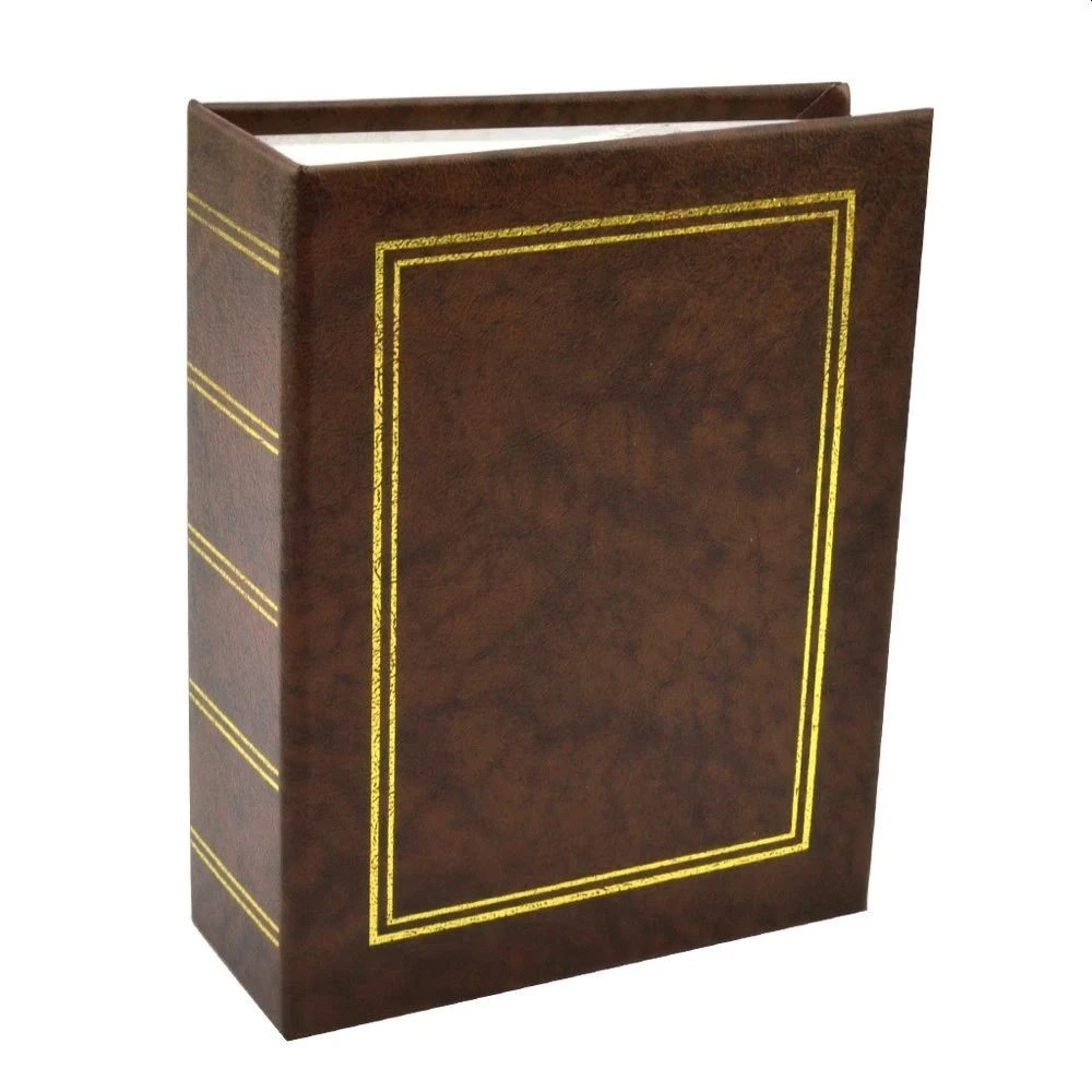 Album foto clasic tip carte 13x18 pentru 100 poze, copertă tare maro
