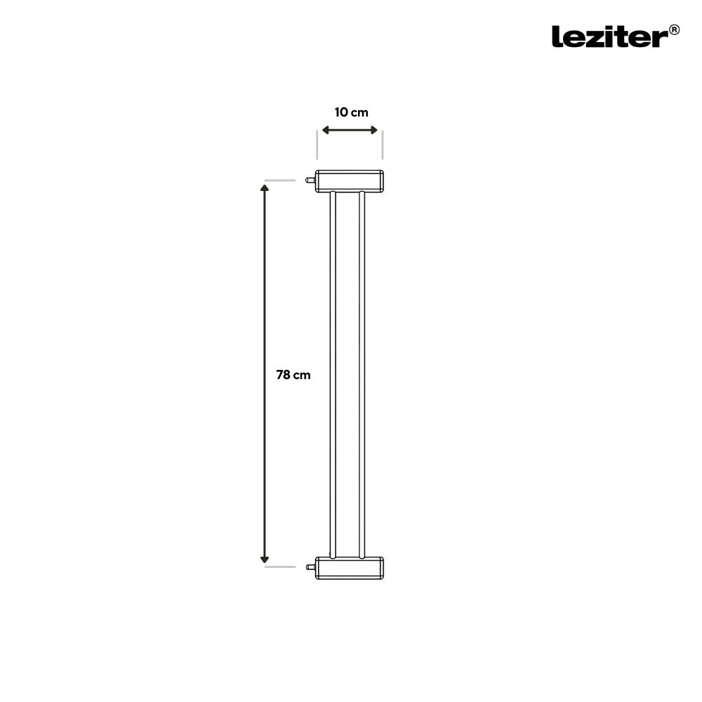 Distanțier 10 cm pentru grilă de siguranță Leziter, din oțel alb (extensie ușă/pasaj)