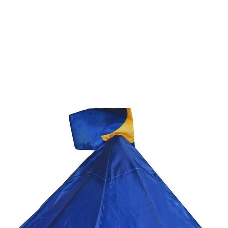 Cort tip castel pentru copii cu stele si luna, 135x105 cm, albastru