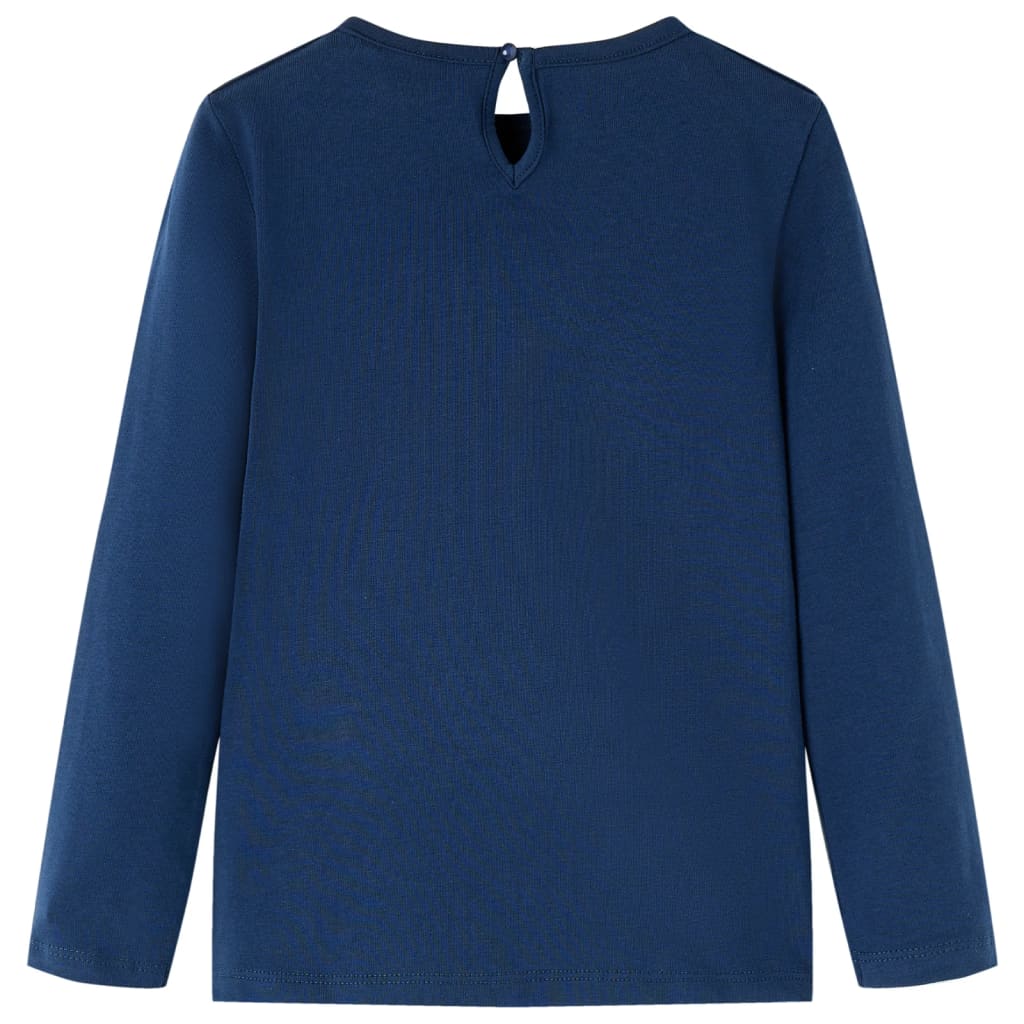 Tricou pentru copii cu mâneci lungi, bleumarin, 92 GartenMobel Dekor