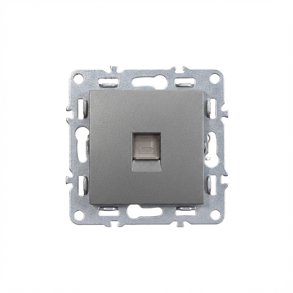 Priză UTP RJ45 Leziter Nova, modul încastrat, gri, pentru cablu Cat5e