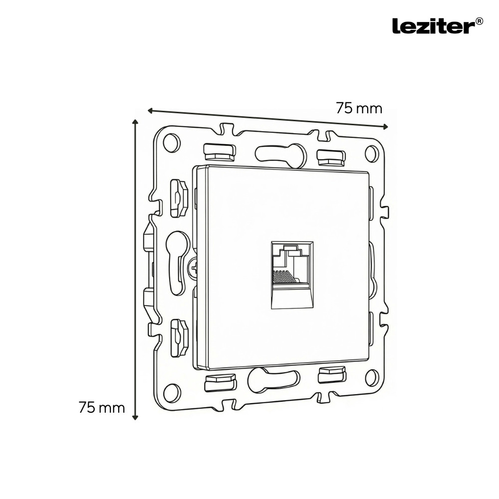 Priză UTP RJ45 Leziter Nova, modul încastrat, gri, pentru cablu Cat5e