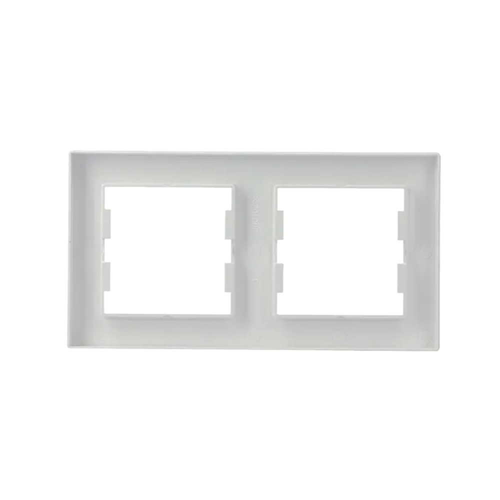 Cadru dublu orizontal Leziter Nova, alb, 83x150 mm, margini rotunjite