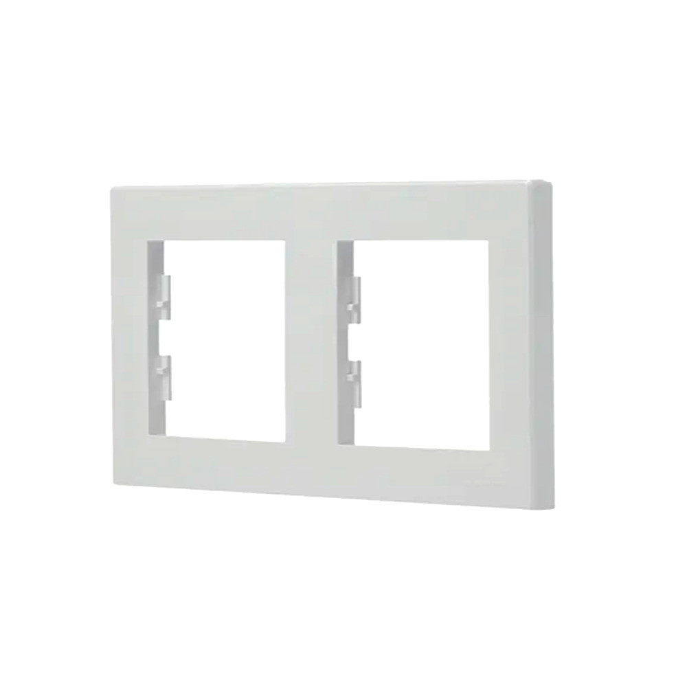 Cadru dublu orizontal Leziter Nova, alb, 83x150 mm, margini rotunjite