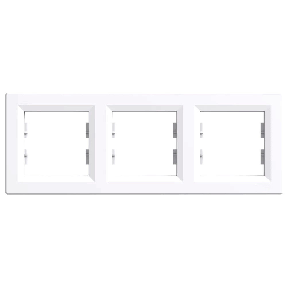 Cadru triplu orizontal Leziter Nova, alb, pentru 3 module (83 x 225 mm)