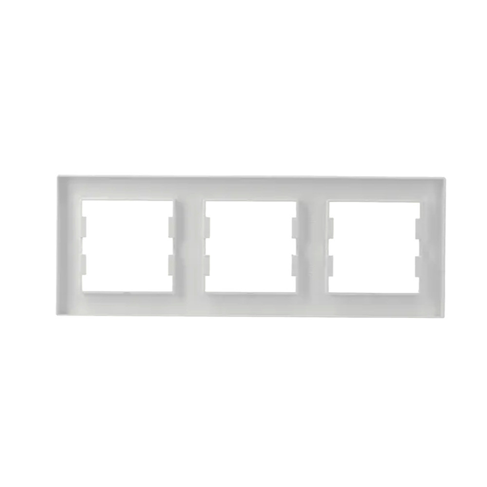 Cadru triplu orizontal Leziter Nova, alb, pentru 3 module (83 x 225 mm)