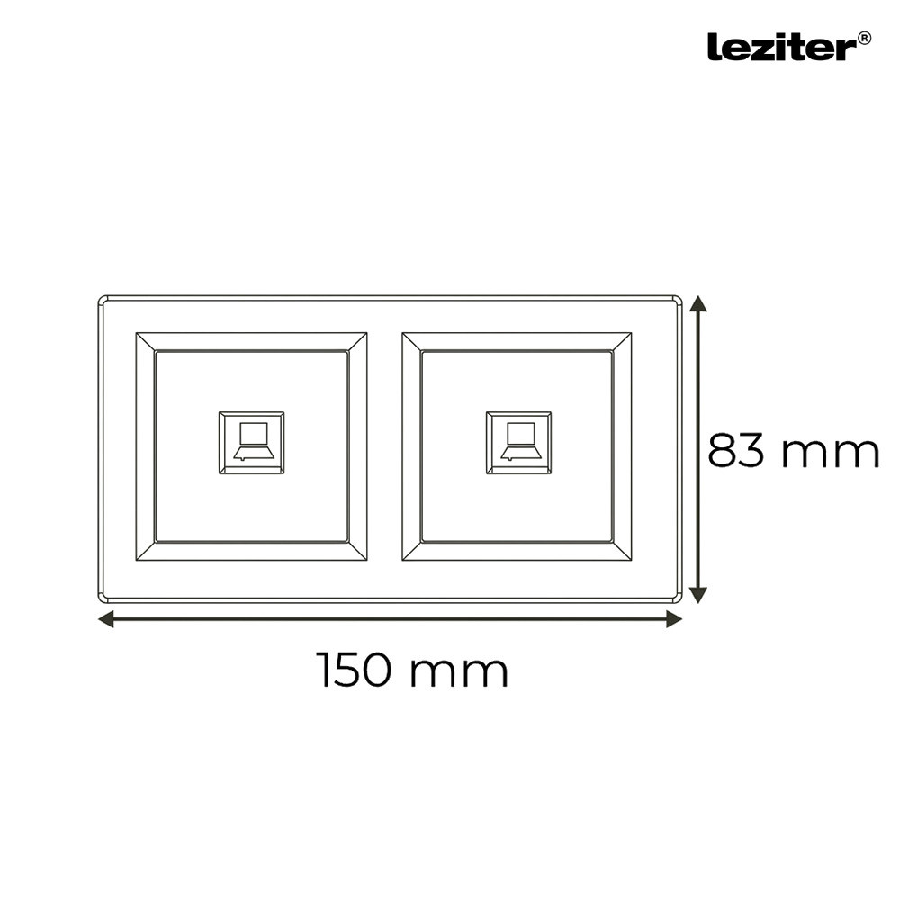 Priză dublă UTP RJ45 Leziter Nova cu ramă albă, montaj îngropat