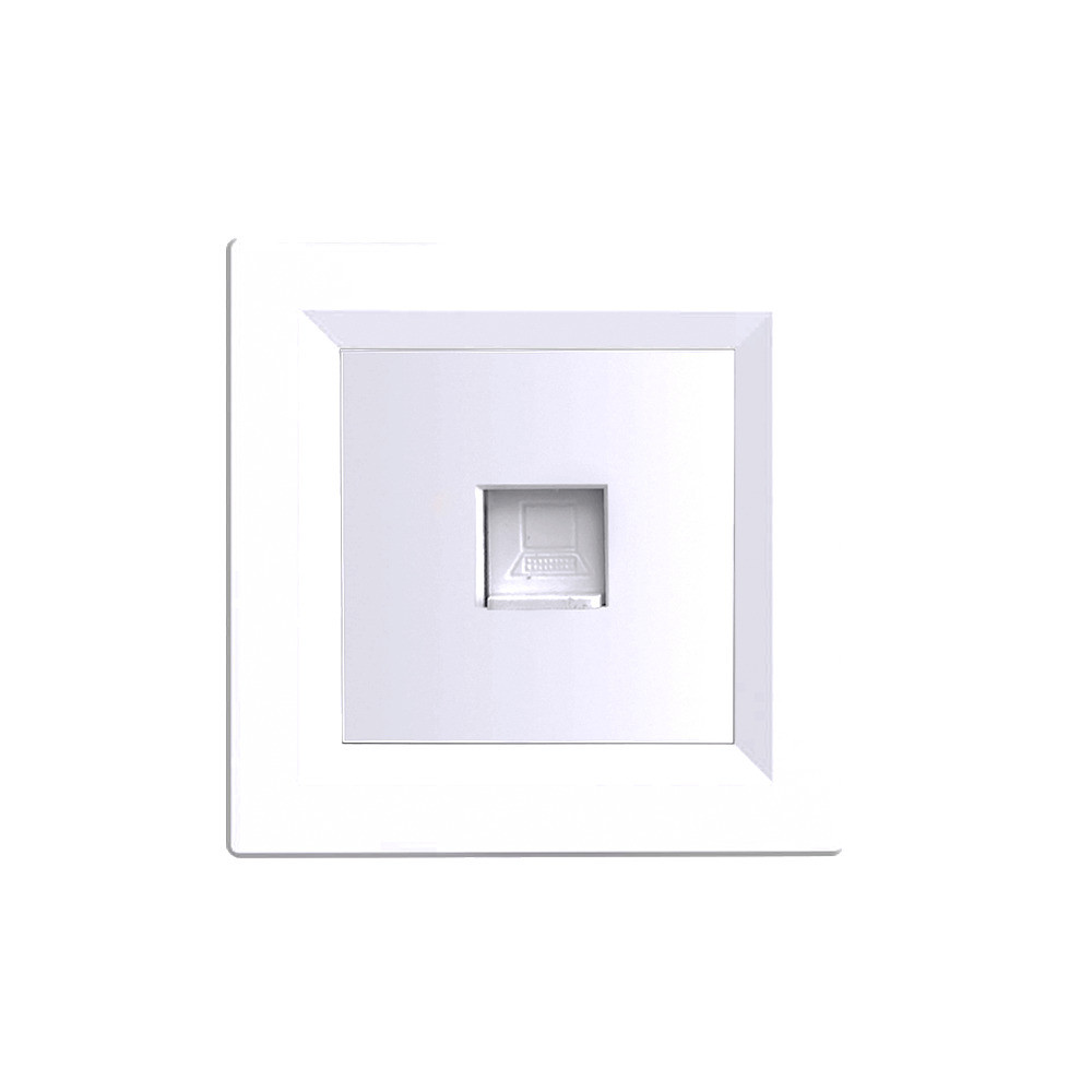 Priză UTP RJ45 Leziter Nova cu cadru alb, montaj îngropat, IP20