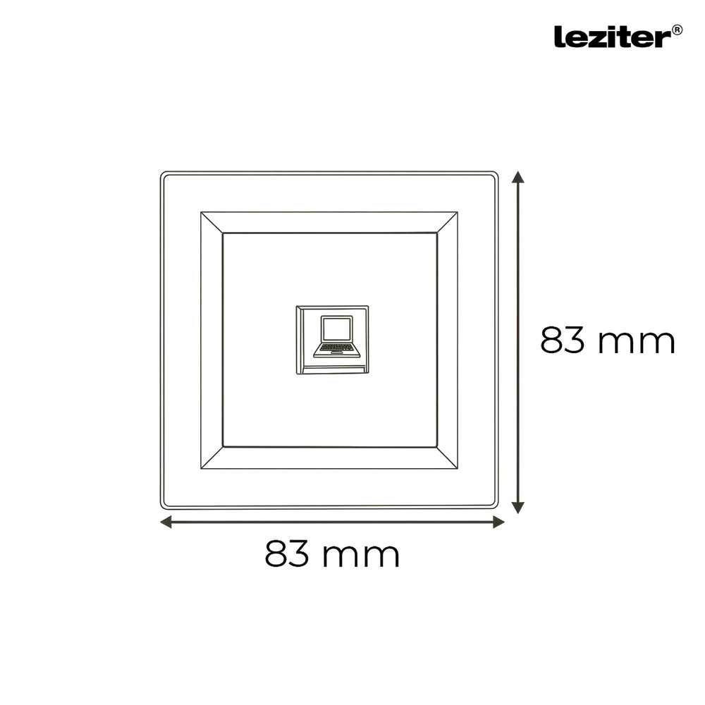 Priză UTP RJ45 Leziter Nova cu cadru alb, montaj îngropat, IP20