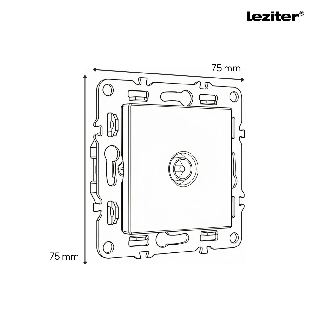 Priză triplă Nova Leziter 230V cu împământare + UTP RJ45 + TV, cadru gri
