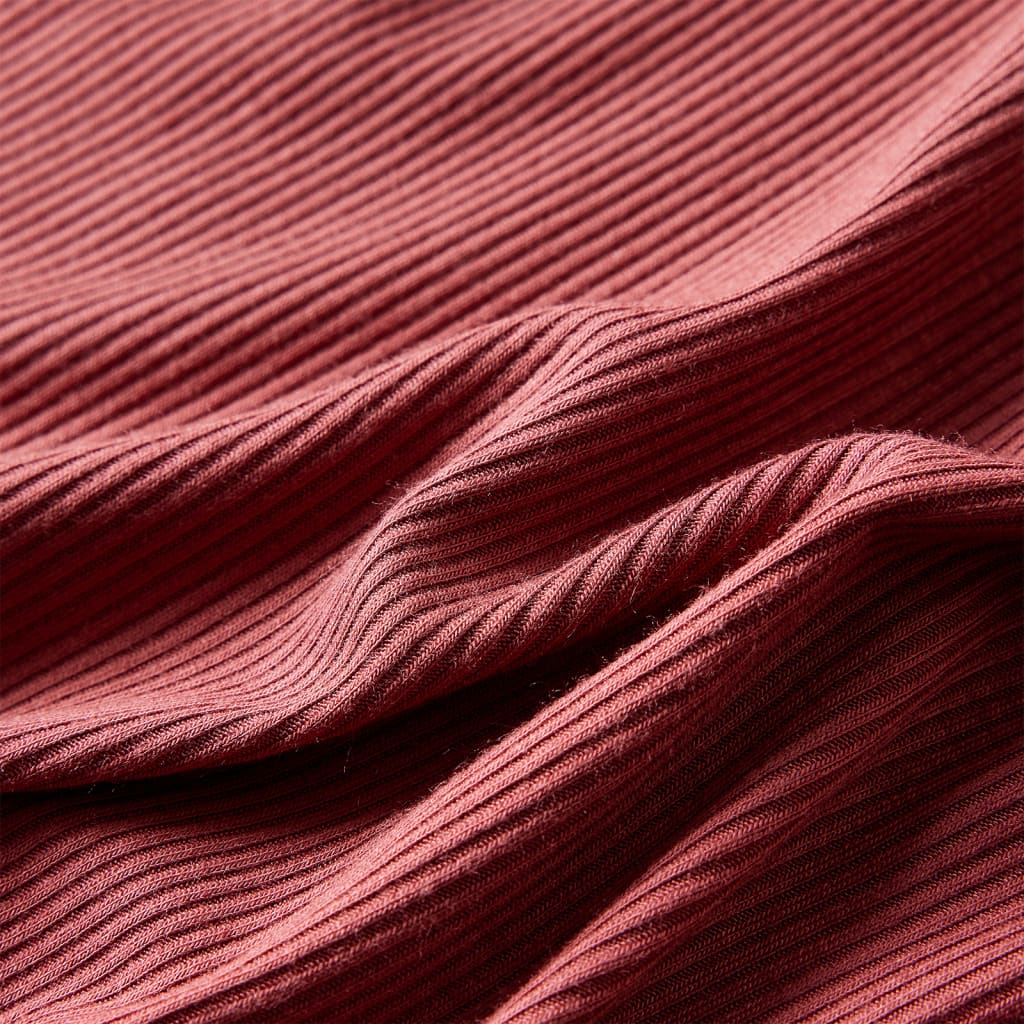 Tricou de copii cu mâneci lungi, guler tunică, roșu ars, 104 GartenMobel Dekor