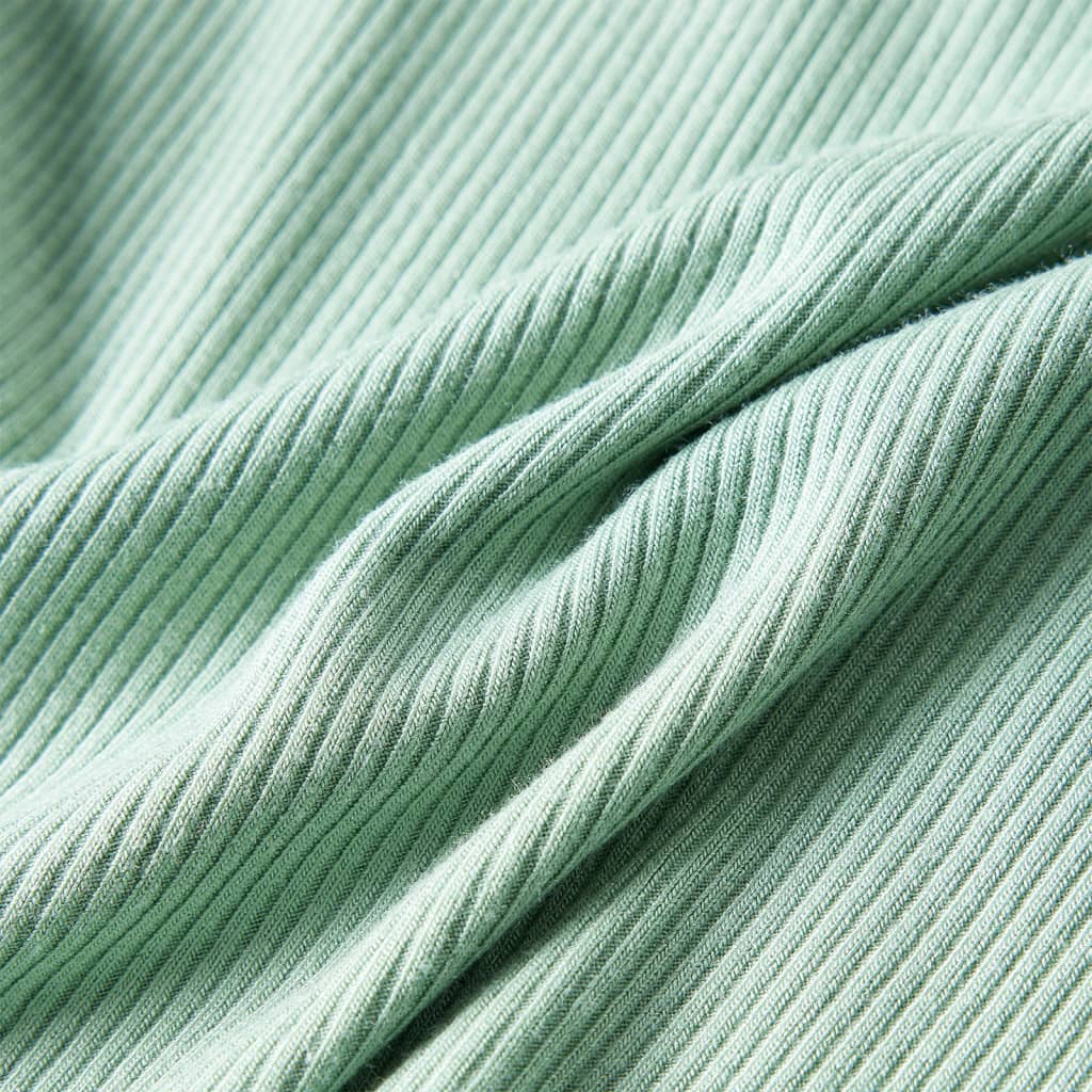 Tricou de copii cu mâneci lungi, guler tunică, verde mentă închis, 128 GartenMobel Dekor