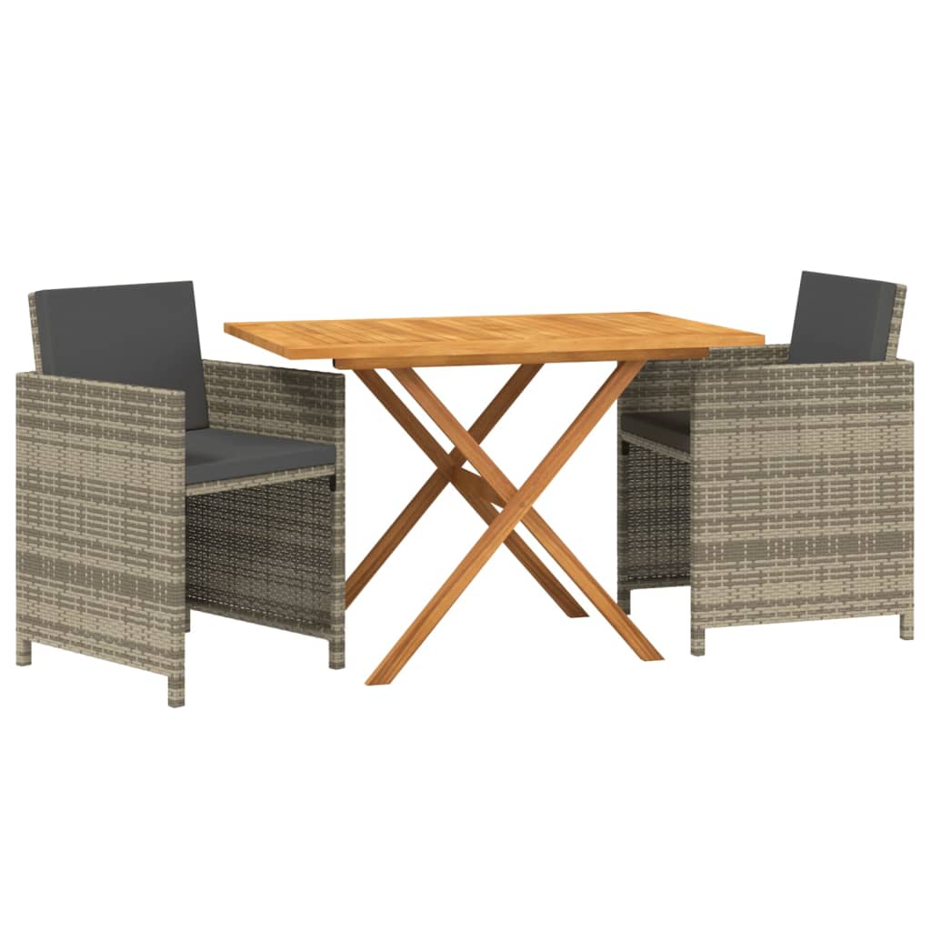 Set mobilier de grădină cu perne, 3 piese, gri GartenMobel Dekor