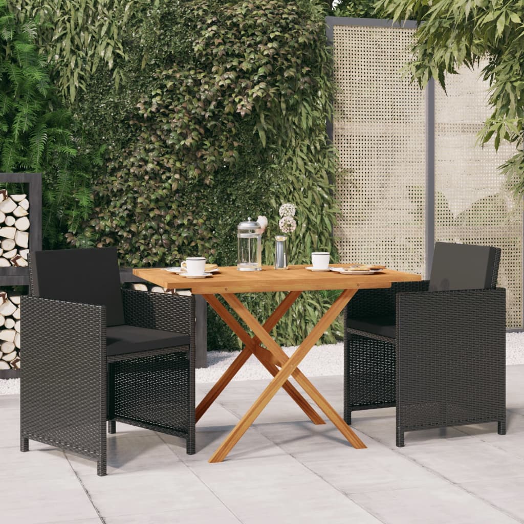 Set mobilier de grădină cu perne, 3 piese, negru GartenMobel Dekor