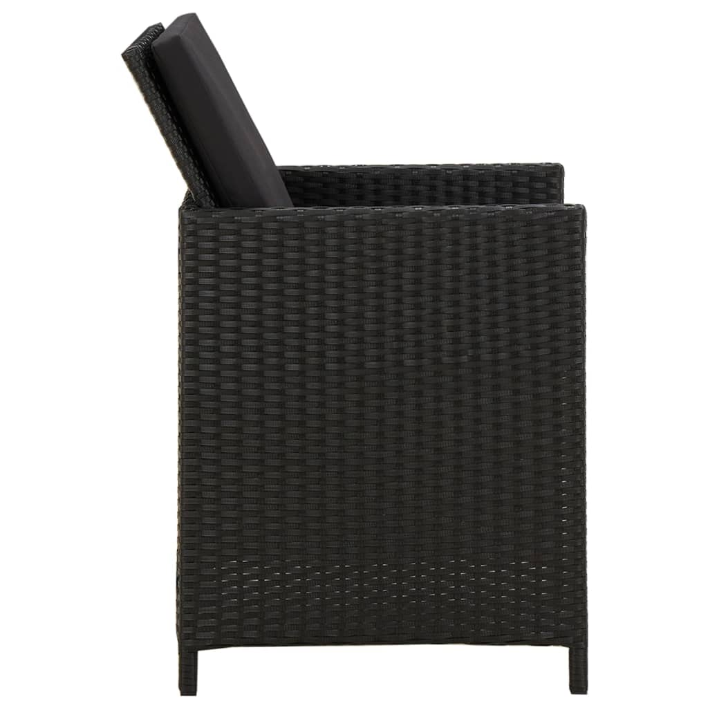 Set mobilier de grădină cu perne, 3 piese, negru GartenMobel Dekor
