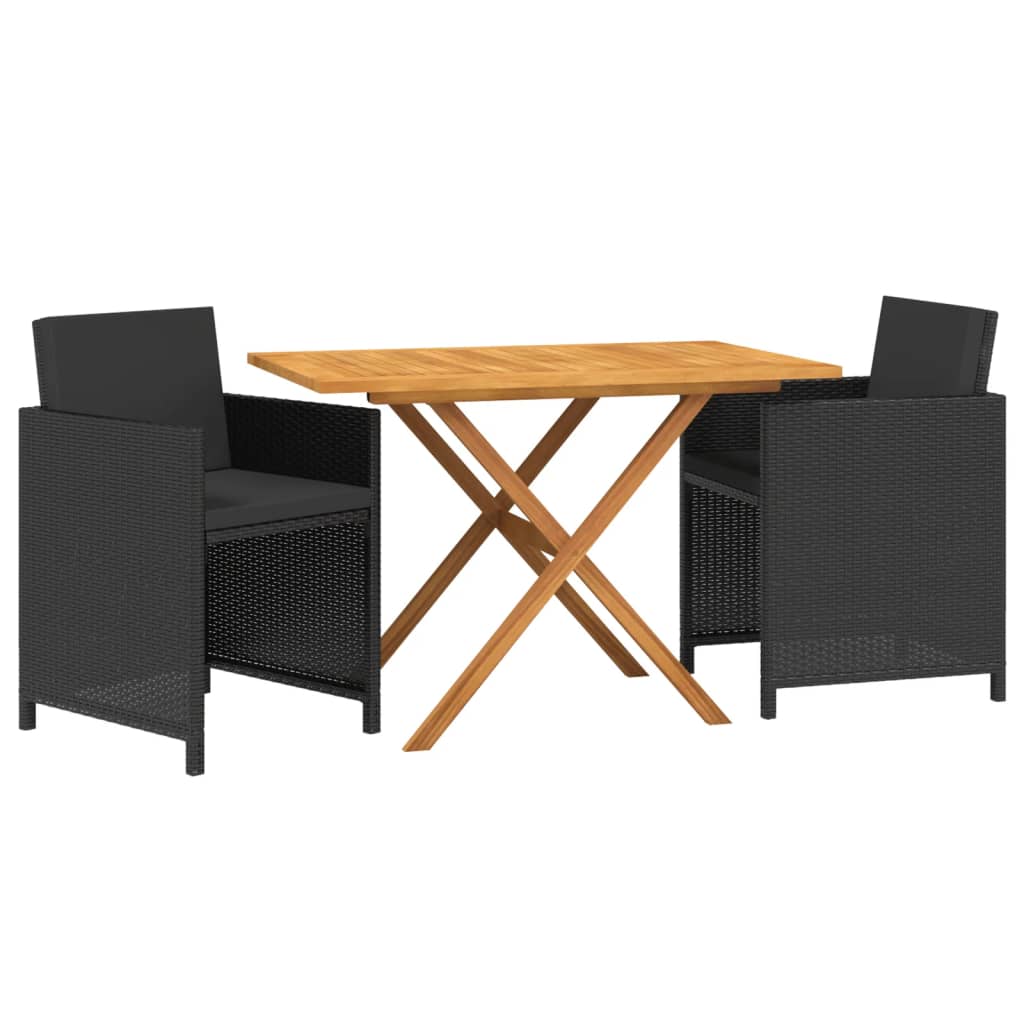 Set mobilier de grădină cu perne, 3 piese, negru GartenMobel Dekor