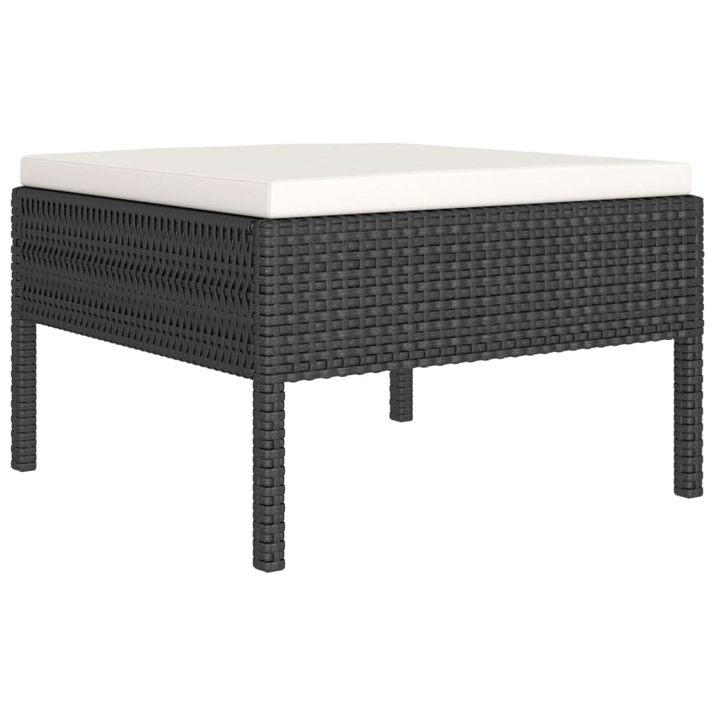 Set mobilier de grădină cu perne, 5 piese, negru, poliratan GartenMobel Dekor