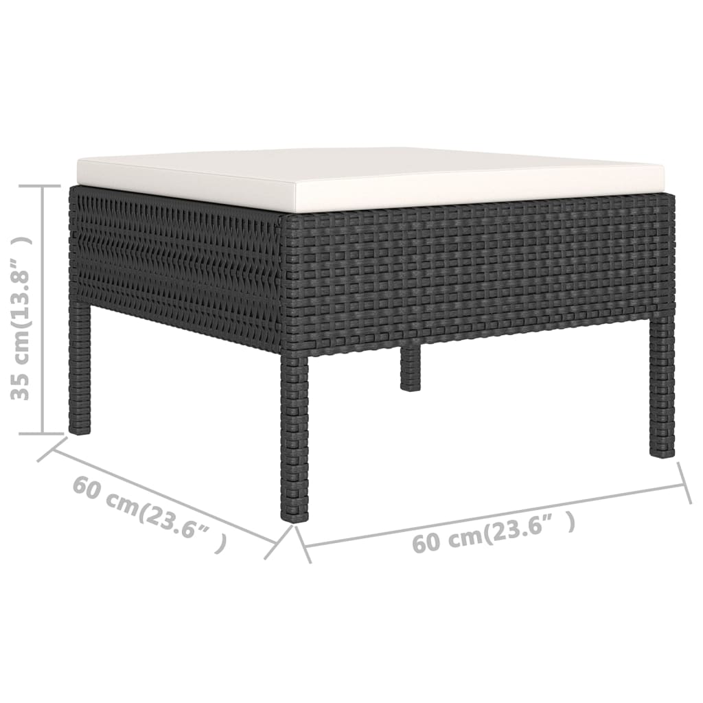 Set mobilier de grădină cu perne, 6 piese, negru, poliratan GartenMobel Dekor