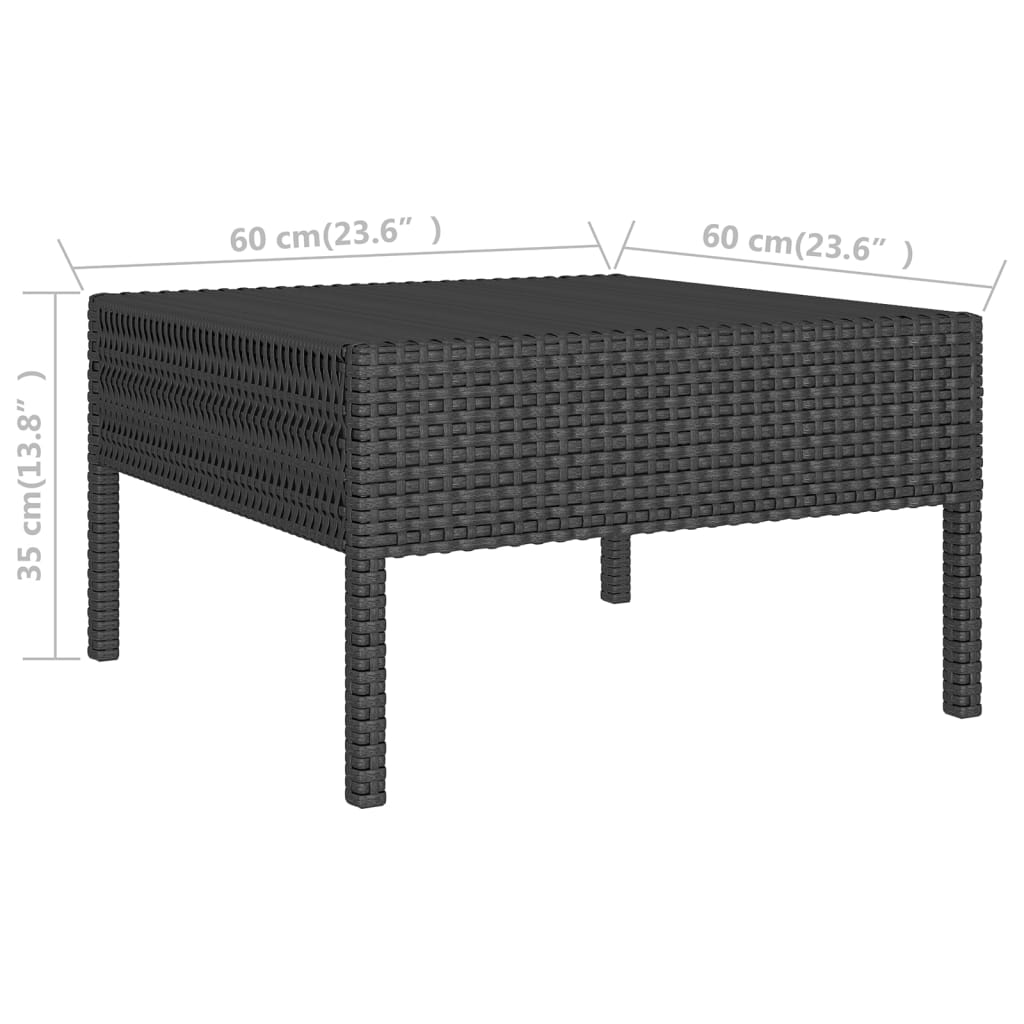 Set mobilier de grădină cu perne, 11 piese, negru, poliratan GartenMobel Dekor