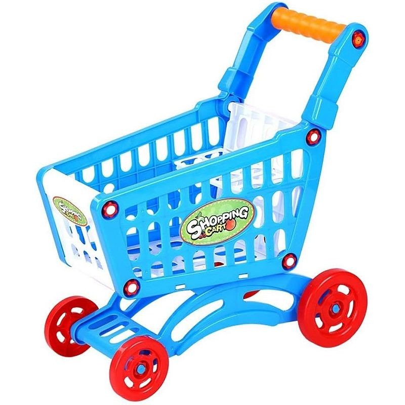 Cărucior de supermarket pentru copii cu 16 alimente, 31 cm, multicolor