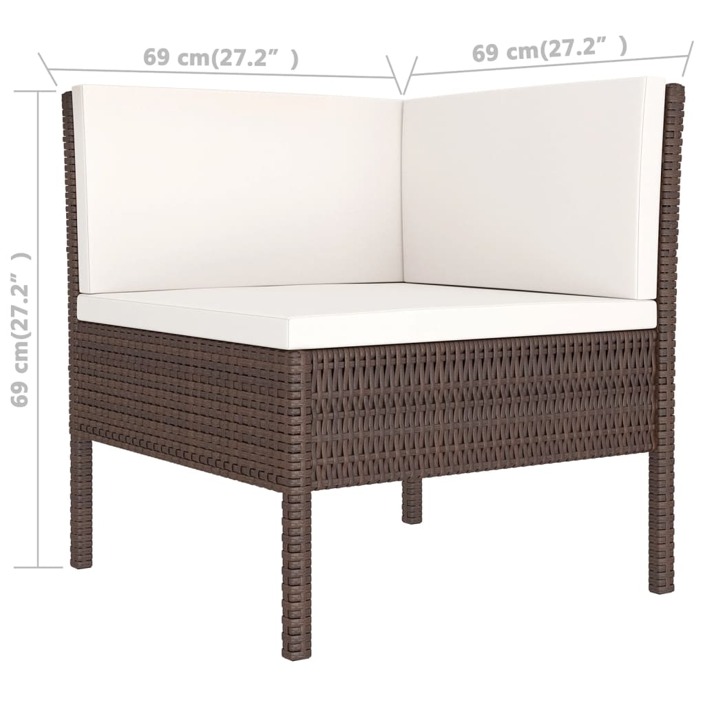 Set mobilier de grădină cu perne, 11 piese, maro, poliratan GartenMobel Dekor