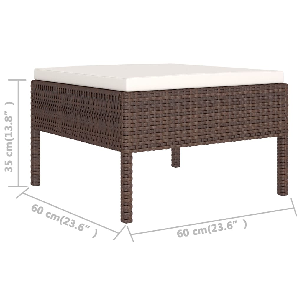 Set mobilier de grădină cu perne, 8 piese, maro, poliratan GartenMobel Dekor