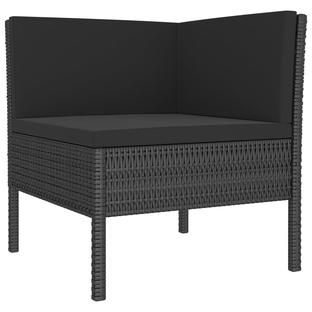 Set mobilier de grădină cu perne, 14 piese, negru, poliratan GartenMobel Dekor
