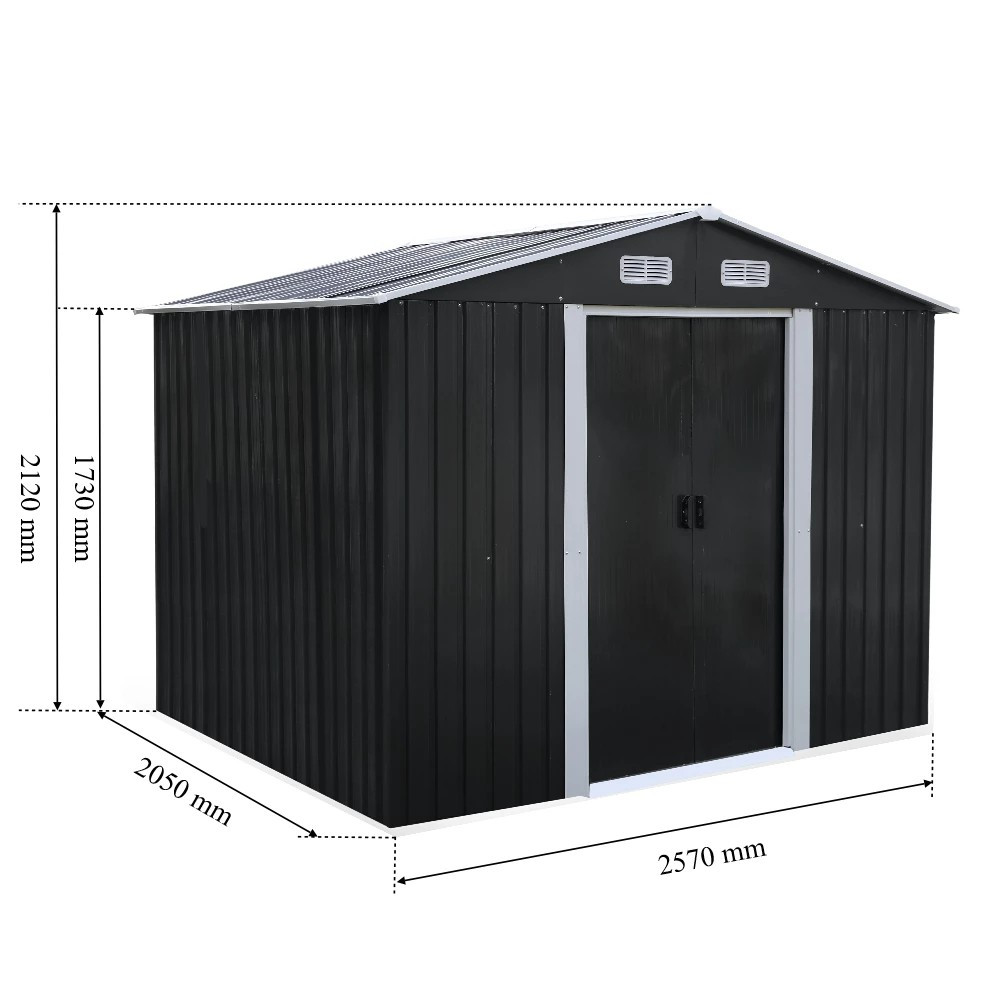 Casă depozitare unelte grădină Leziter Alaska 6x8 din oțel, 5,3 m²