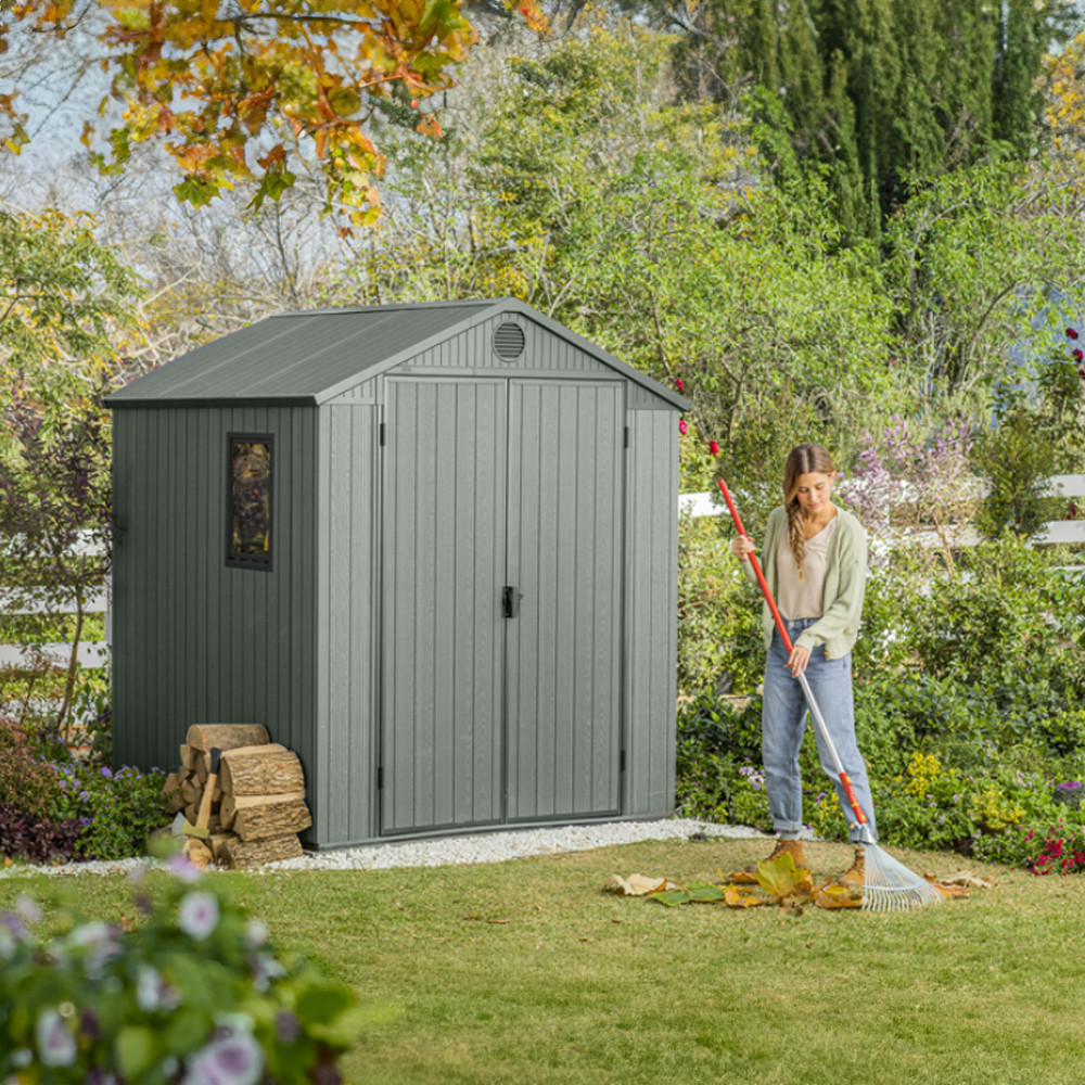 Căsuță de grădină Curver Darwin 6x6 din plastic EVOTECH, verde