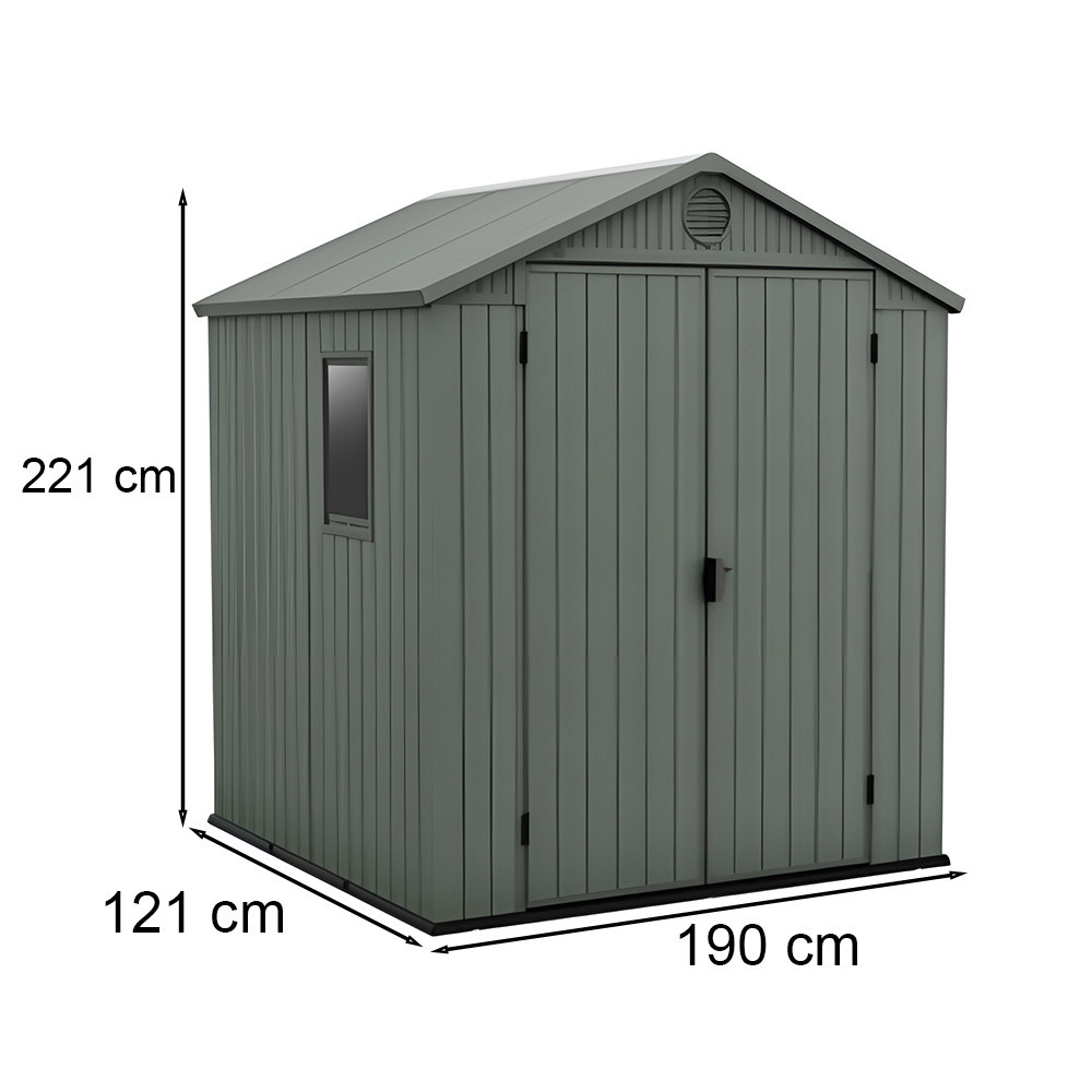 Căsuță de grădină Curver Darwin 6x6 din plastic EVOTECH, verde