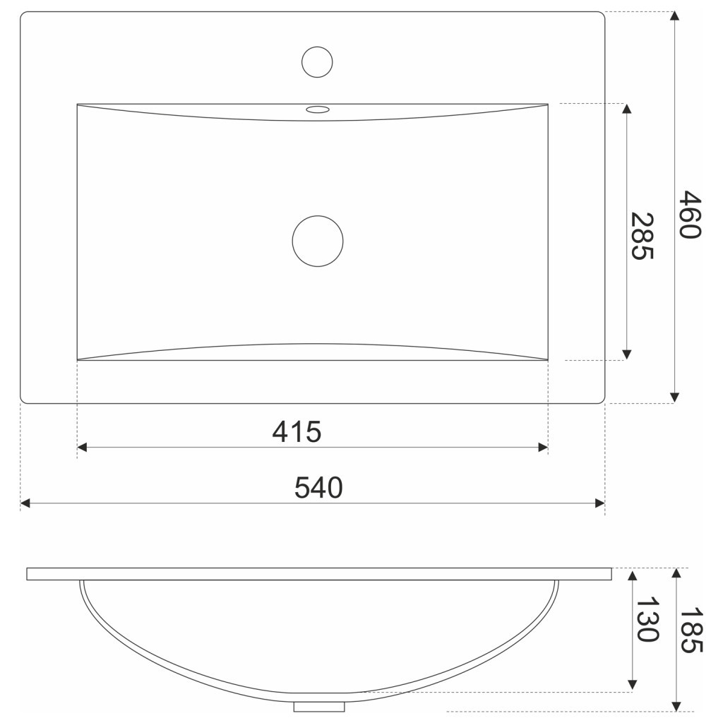 Lavoar de blat Kerra KR-530 din ceramică albă, 54x46 cm, dreptunghiular