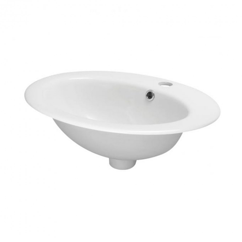 Lavoar ceramic încastrat Kerra KR-132, oval, alb, 50x44 cm