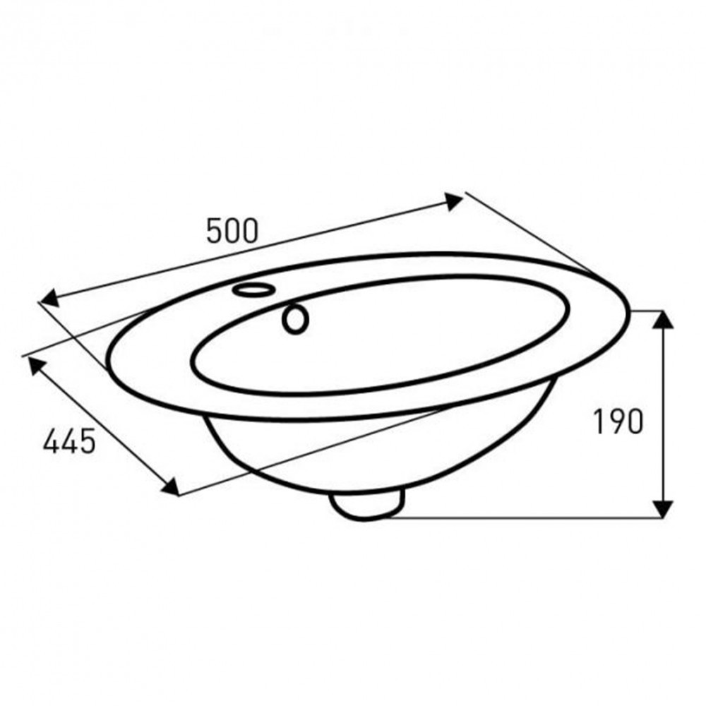Lavoar ceramic încastrat Kerra KR-132, oval, alb, 50x44 cm