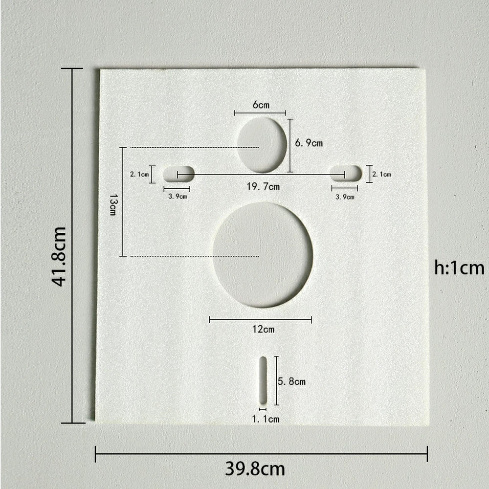 Leziter garnitură izolare fonică pentru WC și bideu, 10 mm, 418x398 mm