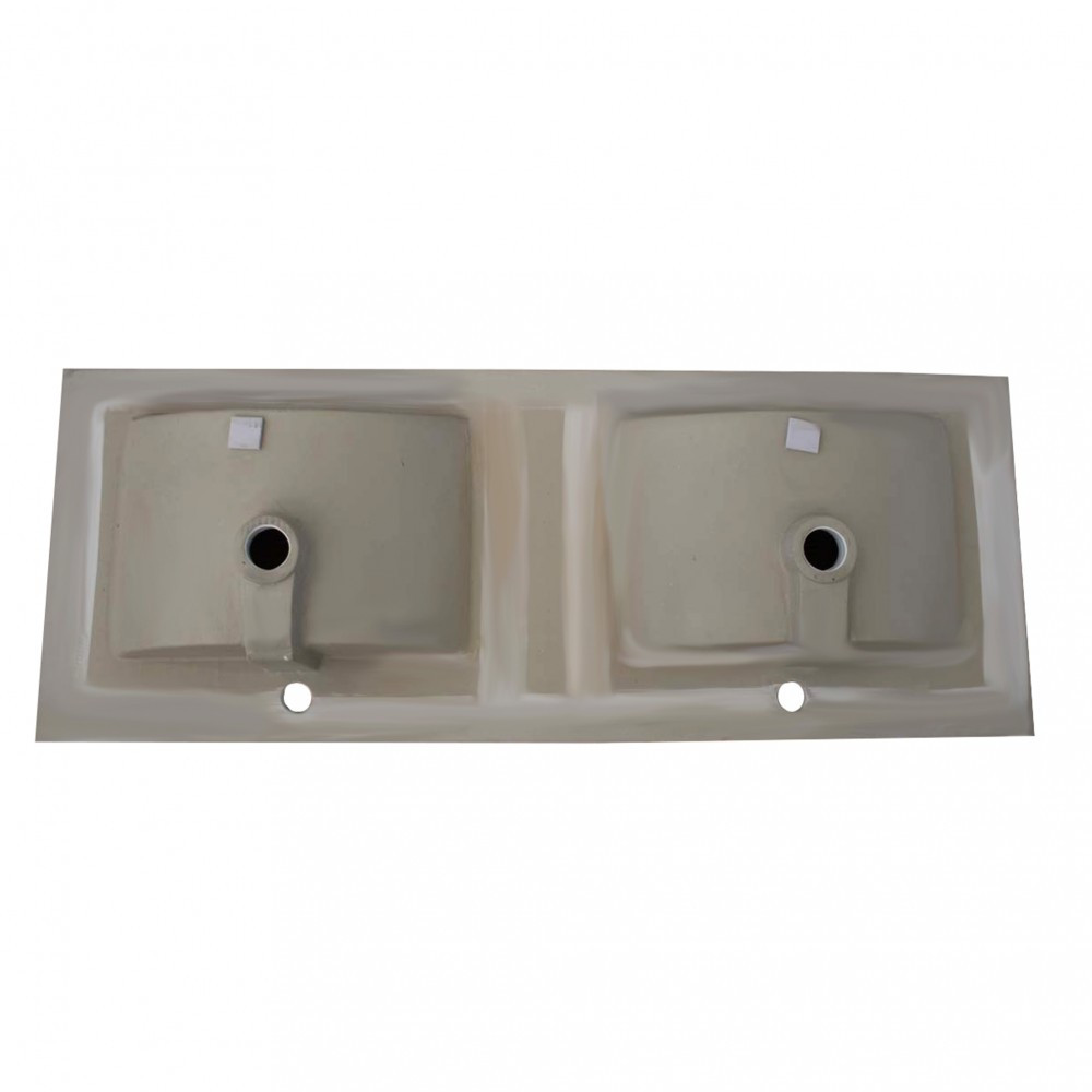 Lavoar dublu încorporabil Leziter V956, ceramică albă, 120x46 cm