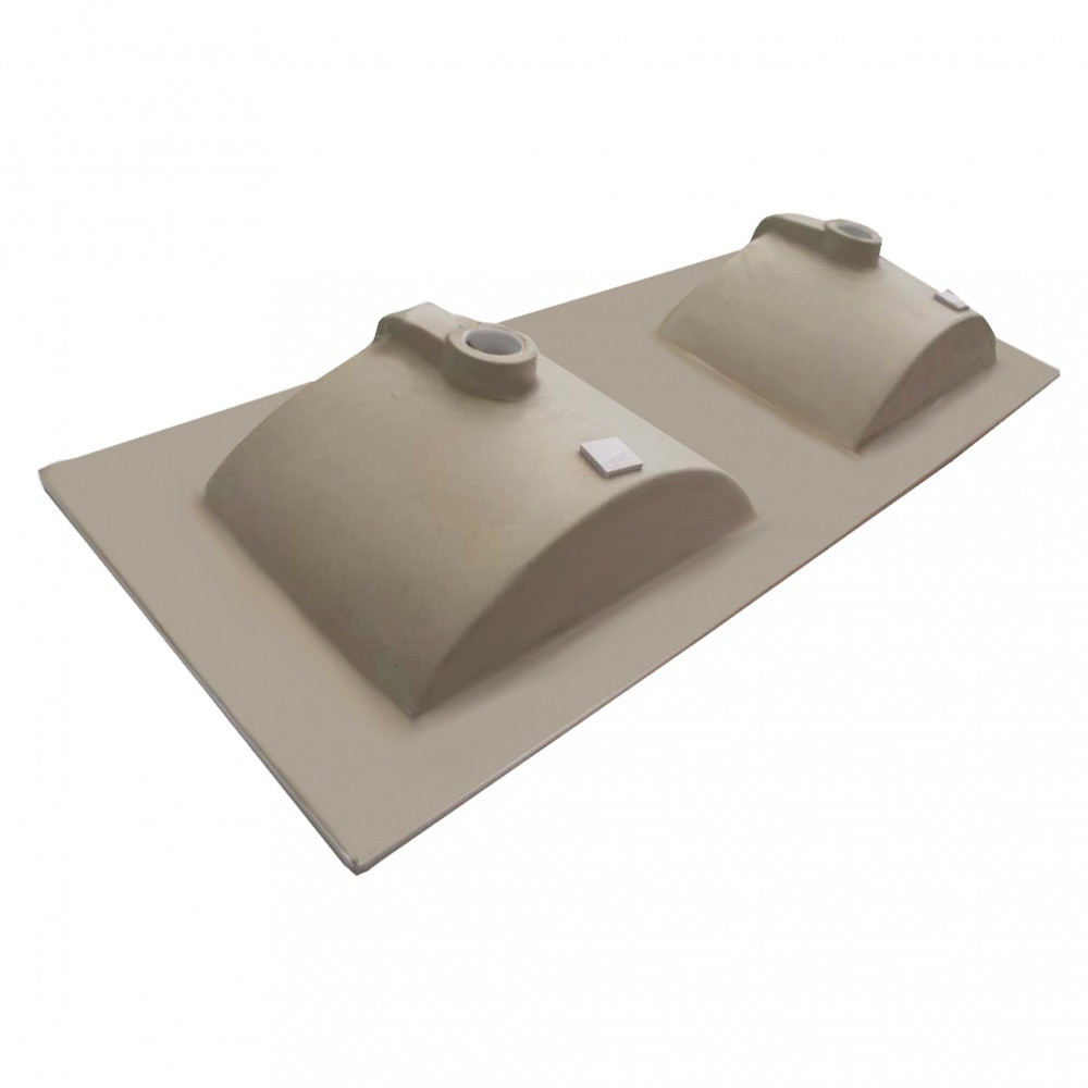 Lavoar dublu încorporabil Leziter V956, ceramică albă, 120x46 cm