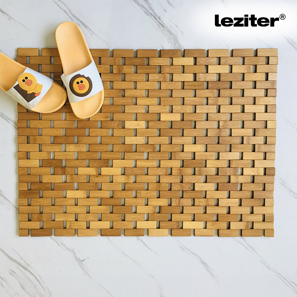 Covoraș de baie din bambus Leziter 40x60 cm, antiderapant, uscare rapidă